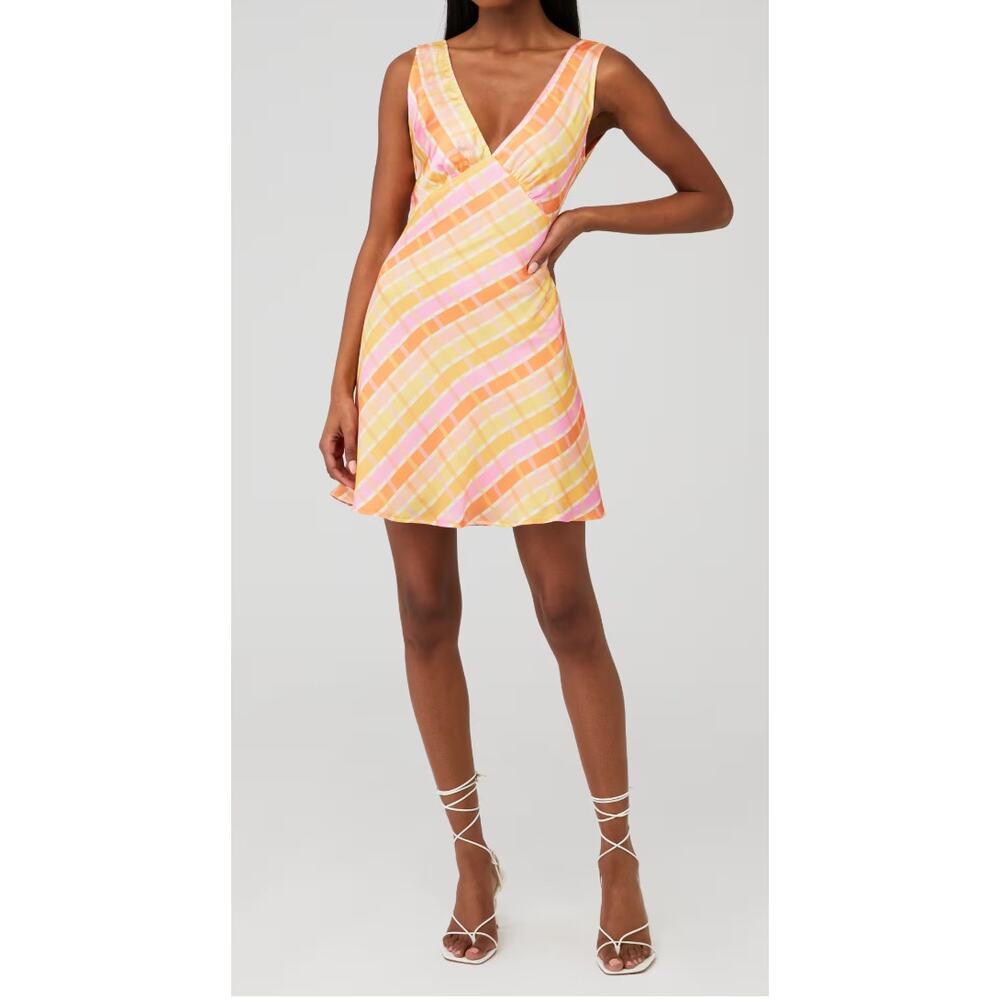 Peppermayo Audrey Vintage Slip Dress Splice Check Sz 2